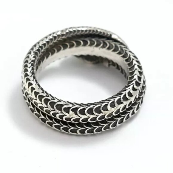 GUCCI Snake Band Ring size US8.5 EU22 Silver 925 Auth w/Bag s1143 - Picture 9 of 16